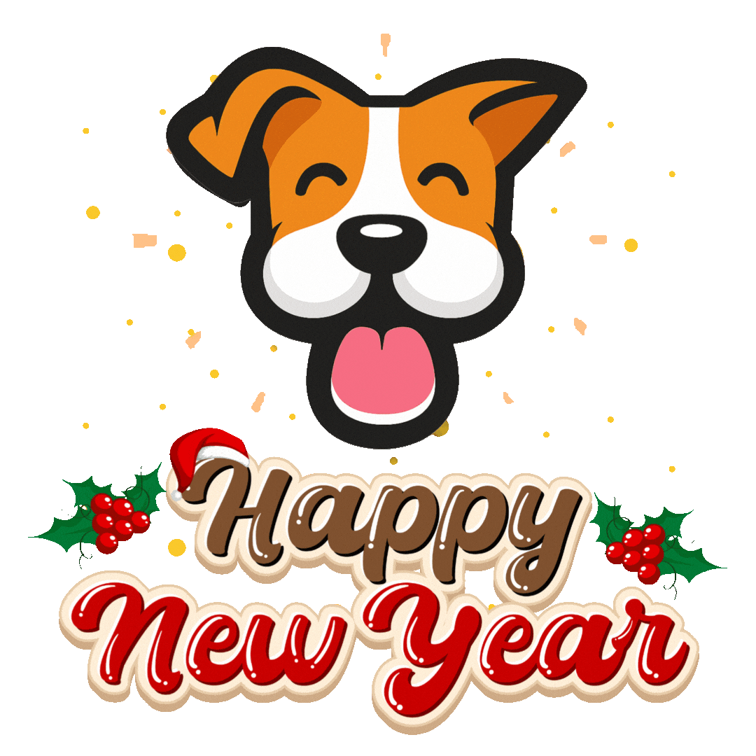 Barry New Year Dog Sticker by Lero Lero