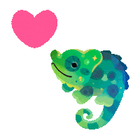 Heart Lizard Sticker by pikaole