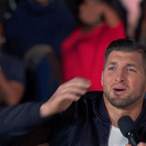 cbs shocked mdm tim tebow million dollar mile GIF