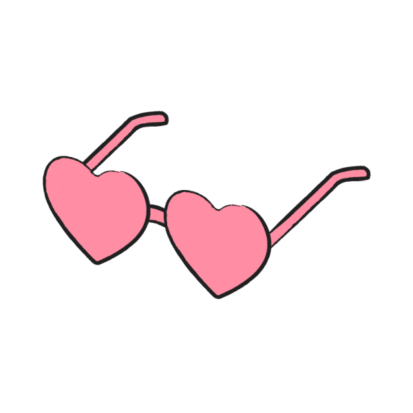 99nbrs heart sun sunglasses glasses Sticker