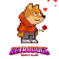 In Love Dogecoin Sticker by Retro Doge