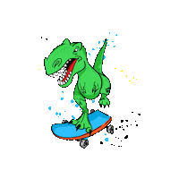 T-Rex Skateboard Sticker by babauba