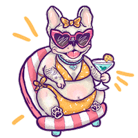 dog summer Sticker