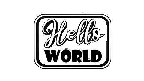 Hello World Text Sticker by OpticalArtInc.