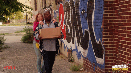 kimmy schmidt jump GIF by Unbreakable Kimmy Schmidt