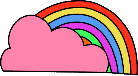 Rainbow Sun Sticker by Poppy Deyes