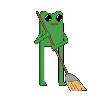 Frog Tidy Up Sticker by fwogs
