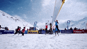 snowvolleyball snow winter fly volleyball GIF