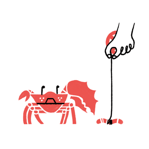 PanSt giphyupload summer crab bait Sticker