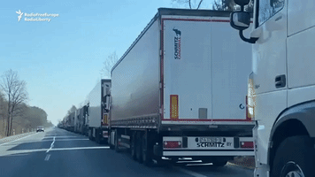 Anti-War Protesters Block Trucks at Poland-Belarus Border