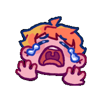 polygonalmind crying cry why chibi Sticker