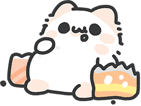 Cat Eating Sticker by MYAOWL