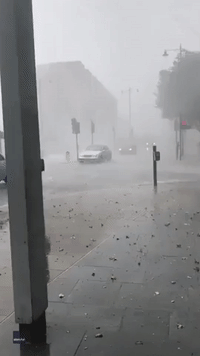 Horizontal Rain as London Battered by Severe Storm