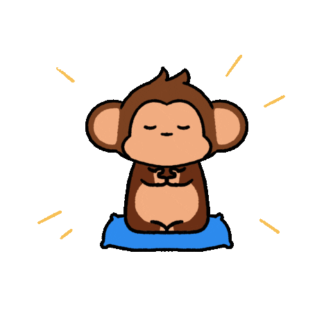 Relax Meditate Sticker by Chimpers