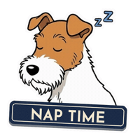 Tired Wire Fox Terrier Sticker