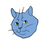 Blue Cat Flirt Sticker by Julie.VanGrol