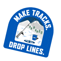 CamsoPowersports winter fish fishing tracks Sticker