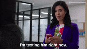 Nicole Power Texting GIF by Kim's Convenience
