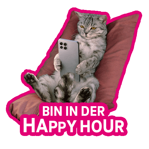 Happy Hour Cat Sticker by Deutsche Telekom