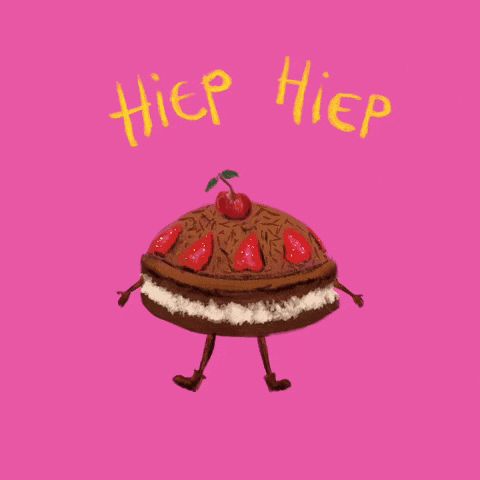 Hiep Hiep Hoera Verjaardagstaart GIF