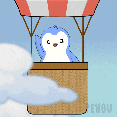 Flying Hot Air Balloon GIF by Pudgy Penguins