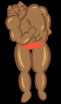 rinorino_saurus cat neon meow muscle GIF