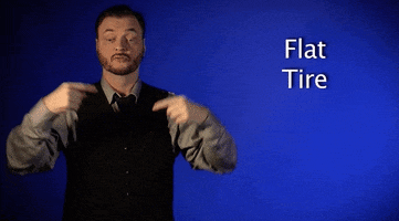 sign language flat tire GIF by Sign with Robert