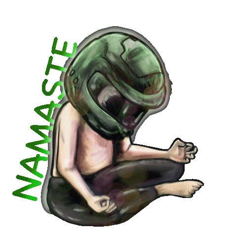 renelopezart peace yoga cosplay halo Sticker