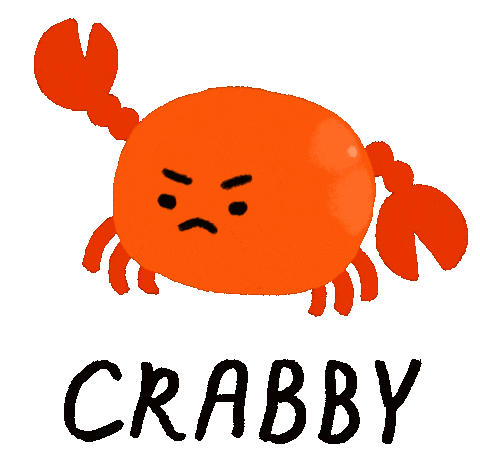 Angry Crab Sticker by Bianca Maradiaga