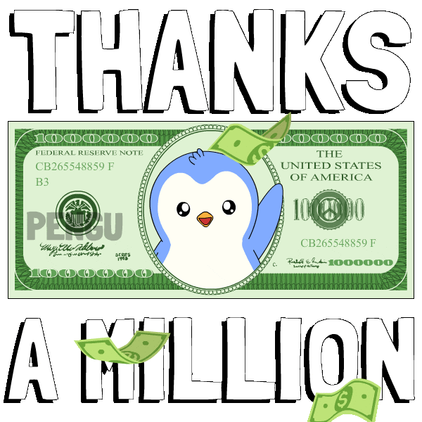 Thank You So Much Sticker by Pudgy Penguins