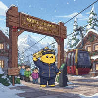 Merry Christmas Snow GIF by Kanpai Pandas