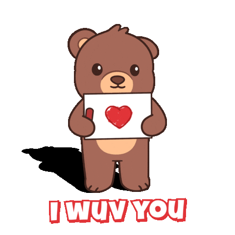 I Wuv You Teddy Bear Sticker by BEARISH
