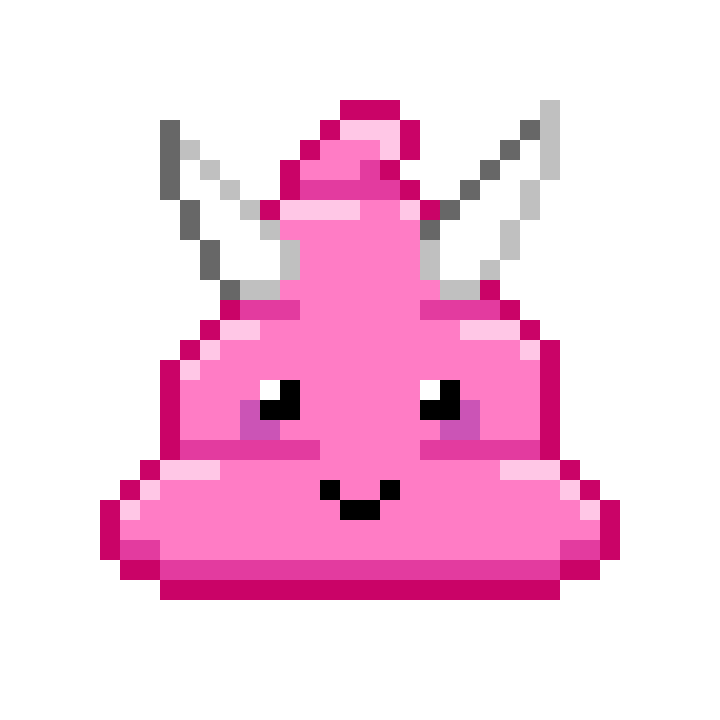 Pixel Shitting Sticker by Poopies.io