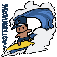 asternwave wave ocean surf surfing Sticker