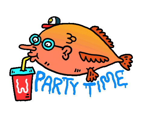 Party Time Sticker by Russell Taysom