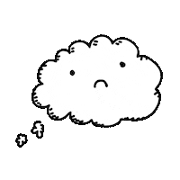 crackedego cute sad black and white cloud Sticker