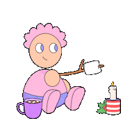 Snow Day Marshmallow Sticker by Fatman