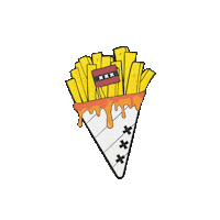 aberdam aberdam dutch fries aberdam dutch fries backyard beach collective Sticker