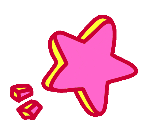 Pink Star Sticker by Poppy Deyes