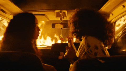 sillygwailo giphygifmaker fire this is fine ella mai GIF