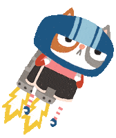 Cat Rocket Sticker by Robin Rosenthal