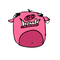 cajuinadigital art pink pig rosa Sticker