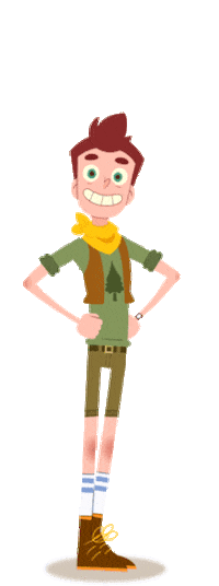 camp camp rt animation Sticker by Rooster Teeth