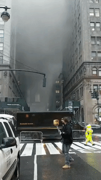 Smoke Billows From Fire Near Grand Central Station