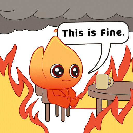 Chaos This Is Fine Sticker by Playember