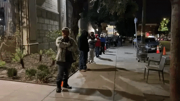 Line Outside Los Angeles Food Bank Stretches for Blocks