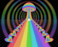 deepspaceviolet rainbow trippy hearts rave GIF