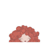 olgamigurumi hello hi cute girl curly hair Sticker