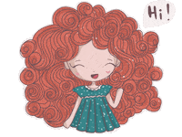 Red Hair Happy Girl Sticker