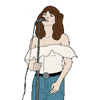 Rock N Roll Singer Sticker by Rhianna Moon